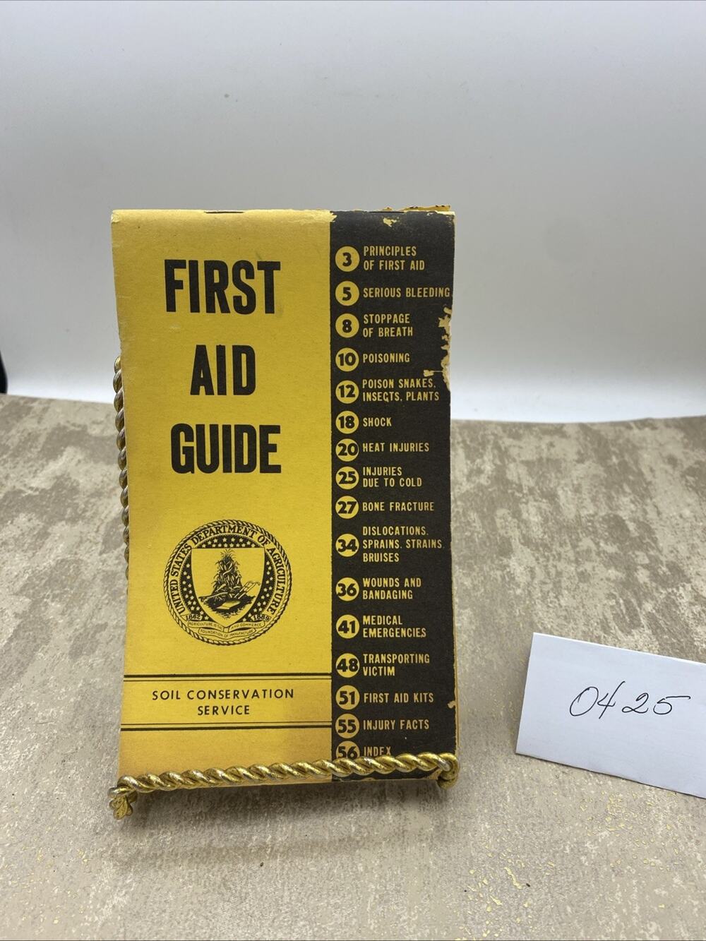 1955 Handbook~First Aid Guide By US DEPT AGRICULTURE~Soil Conservation Service